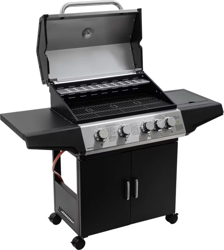 Gasgrill 4+1 Brændere 15,75 kW Sort