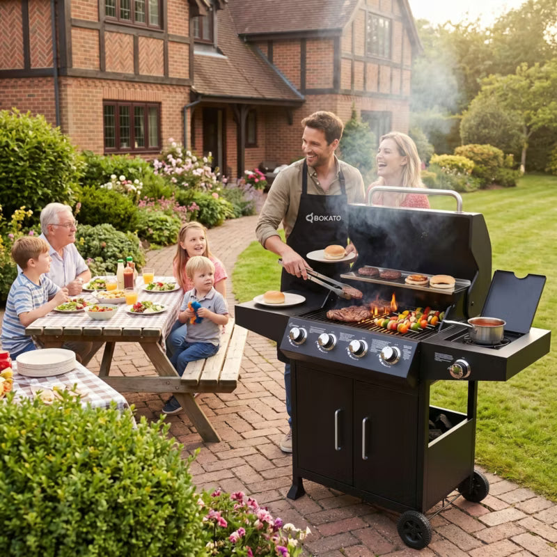 Gasgrill 5+1 14,65 kW BOK-01912 Sort