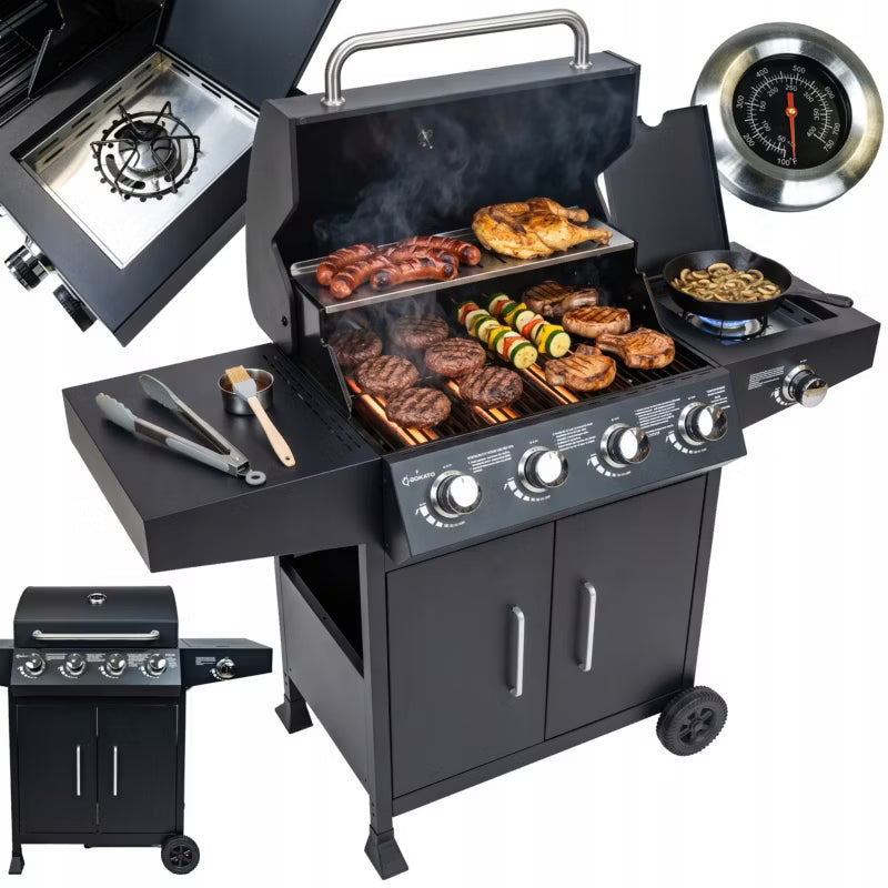 Gasgrill 5+1 14,65 kW BOK-01912 Sort