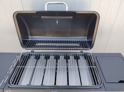 Gasgrill 6+1 Brændere 133x54 cm Sort 17,3 kW