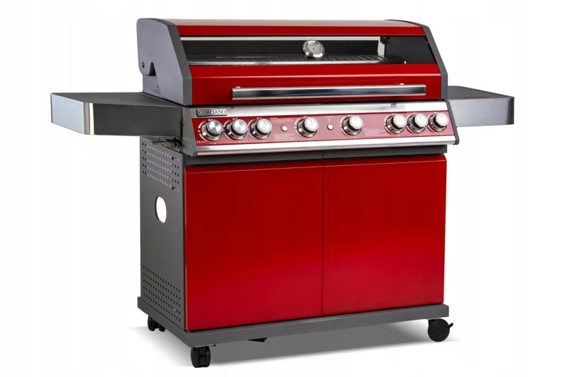 Gasgrill 8 Brændere 23,5 kW Rød