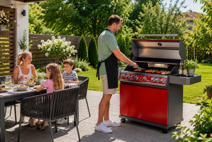 Gasgrill 8 Brændere 23,5 kW Rød