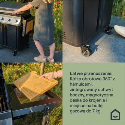 Gasgrill Attaia 3 Brændere Sort
