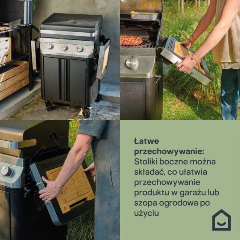 Gasgrill Attaia 3 Brændere Sort