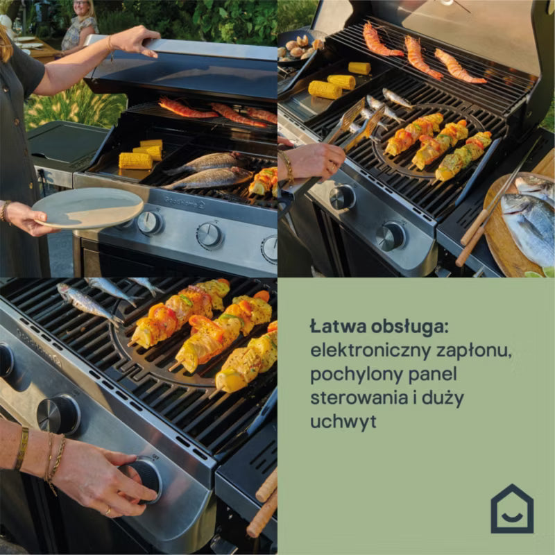 Gasgrill Attaia 4 Brændere Sort