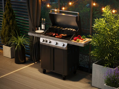 Gasgrill Attaia 4 Brændere Sort
