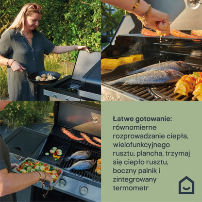 Gasgrill Attaia 4 Brændere Sort
