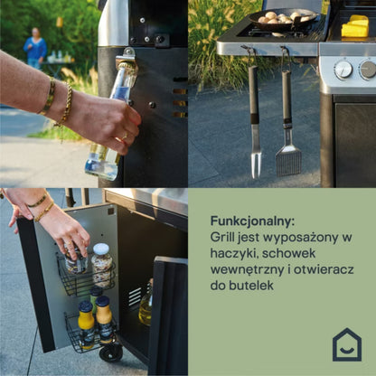 Gasgrill Attaia 4 Brændere Sort