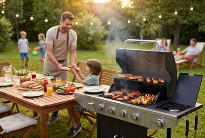 Gasgrill BD-897 4+1 Brændere Støbejernsrist Grå