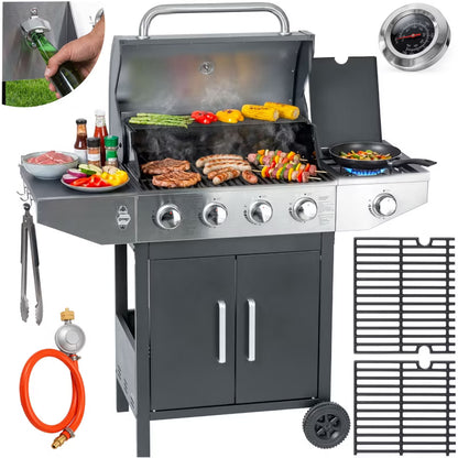 Gasgrill BD-897 4+1 Brændere Støbejernsrist Grå