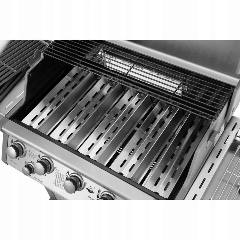 Gasgrill Bellevue 5+2 150x58 cm Sølv Rustfrit Stål