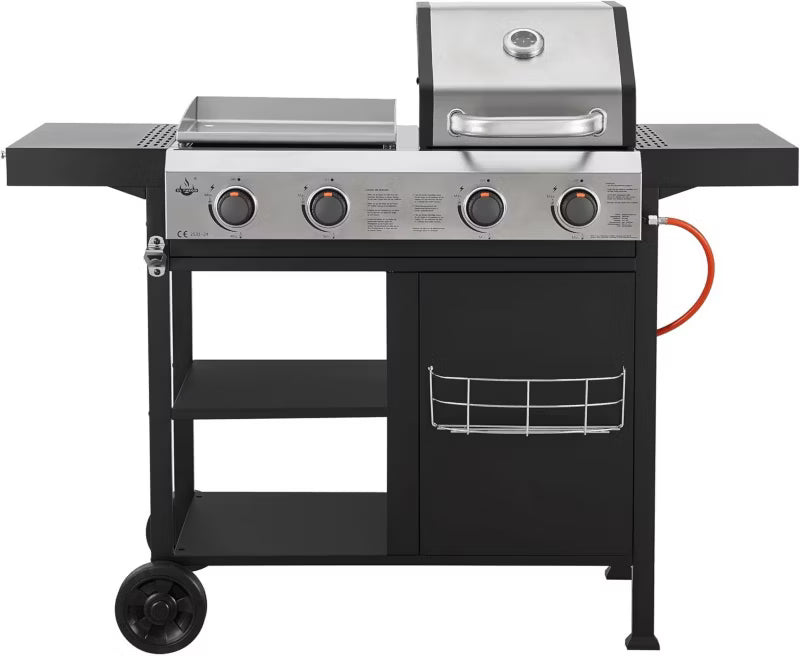 Gasgrill Boston 3-i-1 154x110 cm Sort