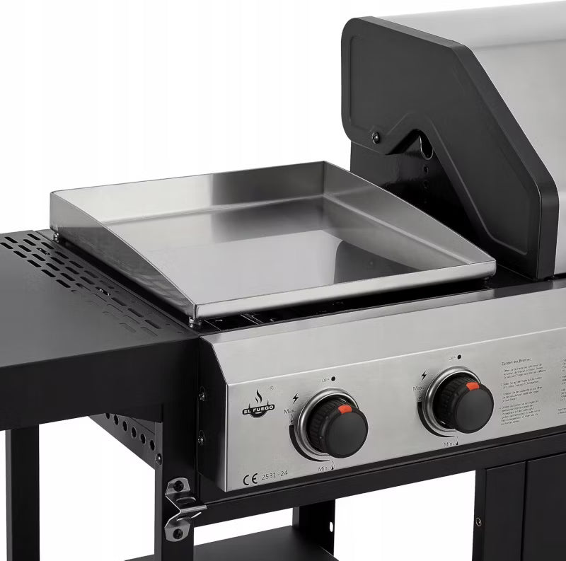 Gasgrill Boston 3-i-1 154x110 cm Sort