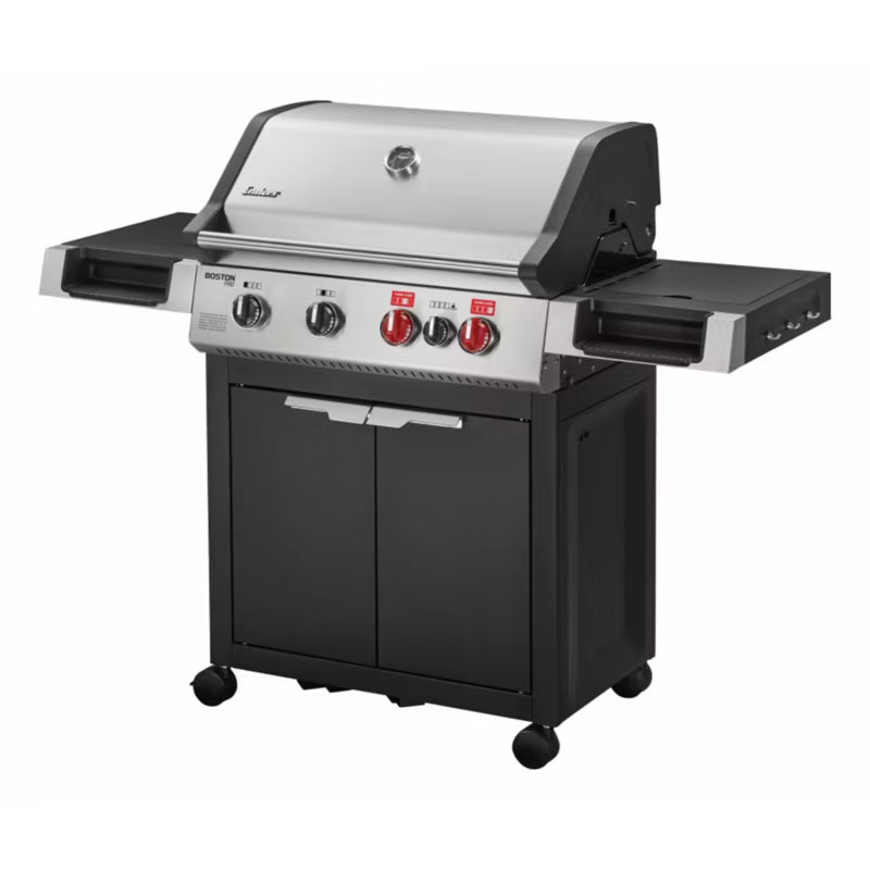Gasgrill Boston 4 KR Turbo II 146,5x58 cm Sølv