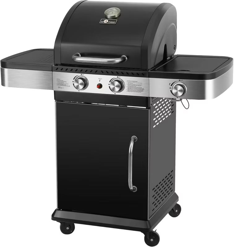 Gasgrill Brockton 2+1 8,5 kW Sort Støbejernsrist