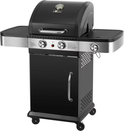Gasgrill Brockton 2+1 8,5 kW Sort Støbejernsrist