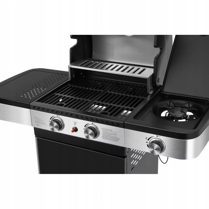 Gasgrill Brockton 2+1 8,5 kW Sort Støbejernsrist