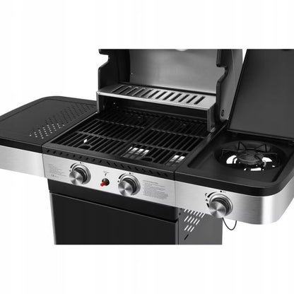 Gasgrill Brockton 2+1 8,5 kW Sort Støbejernsrist