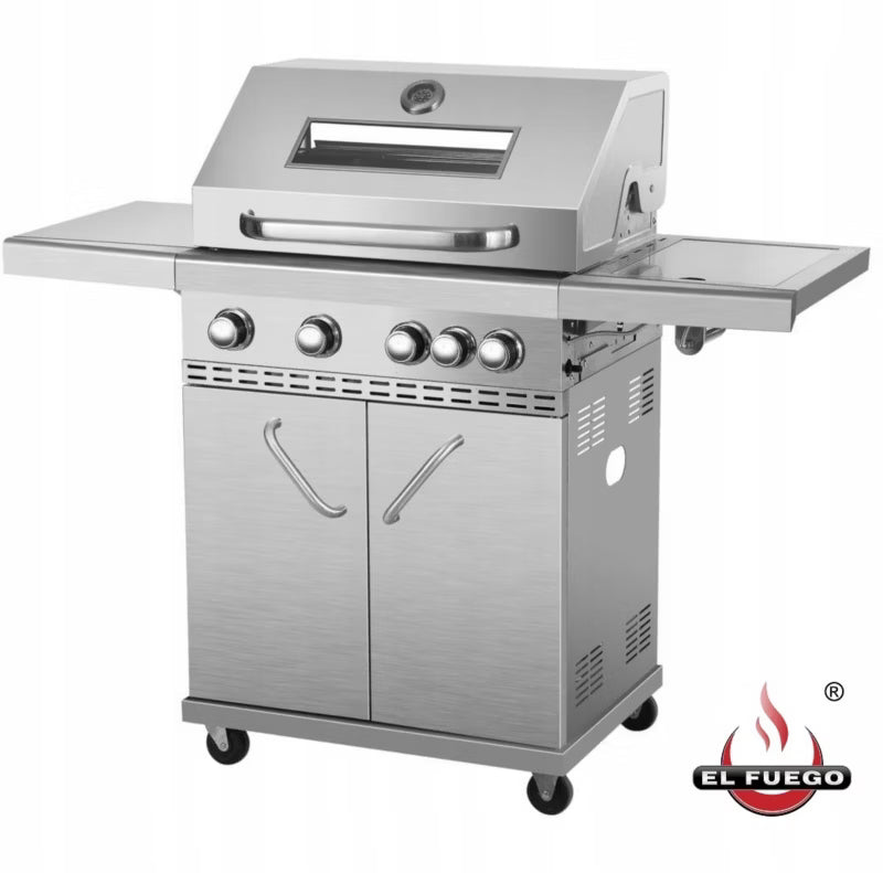 Gasgrill CINCINNATI 4+1 141x119 cm Sølv