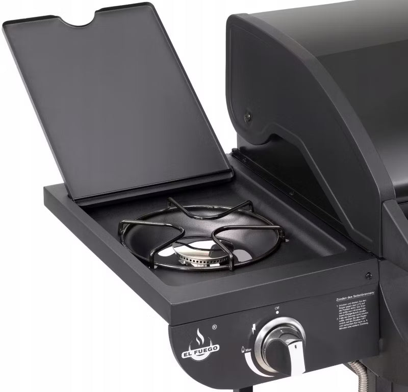 Gasgrill Columbus 3+1 118x59 cm Sort
