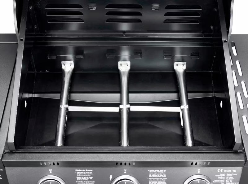 Gasgrill Columbus 3+1 118x59 cm Sort