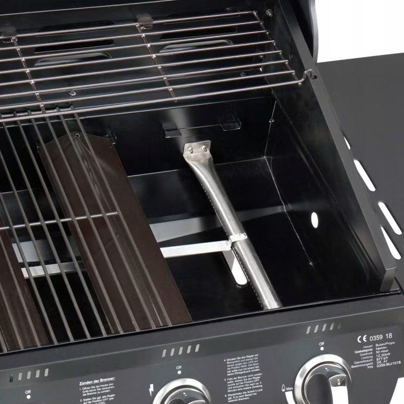 Gasgrill Columbus 3+1 118x59 cm Sort