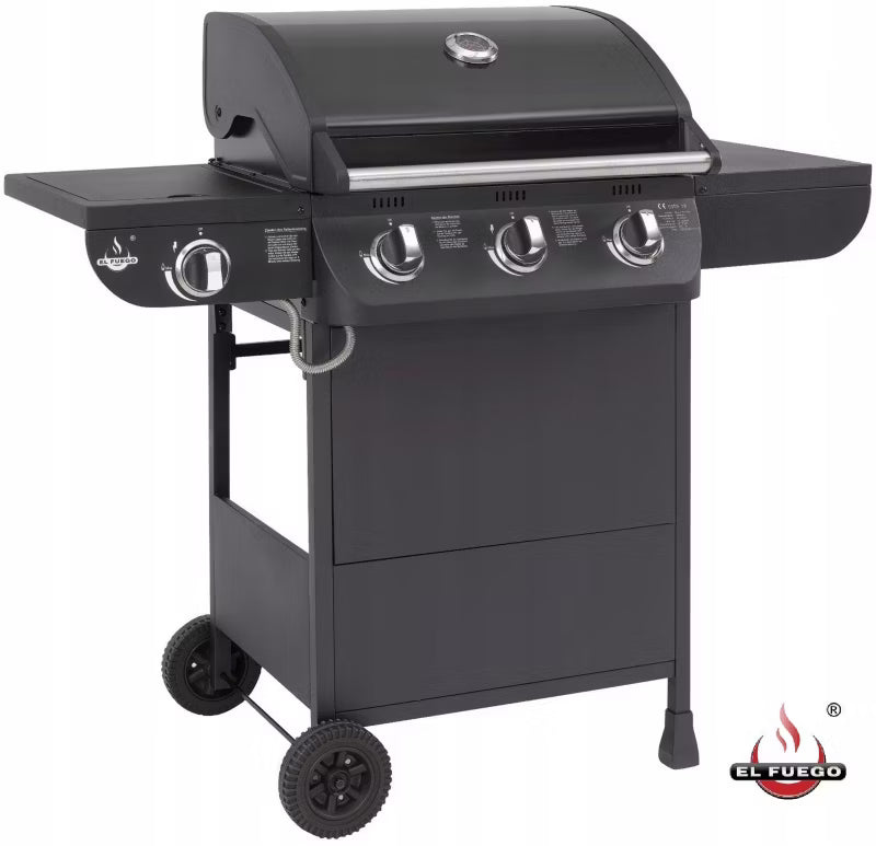 Gasgrill Columbus 3+1 118x59 cm Sort