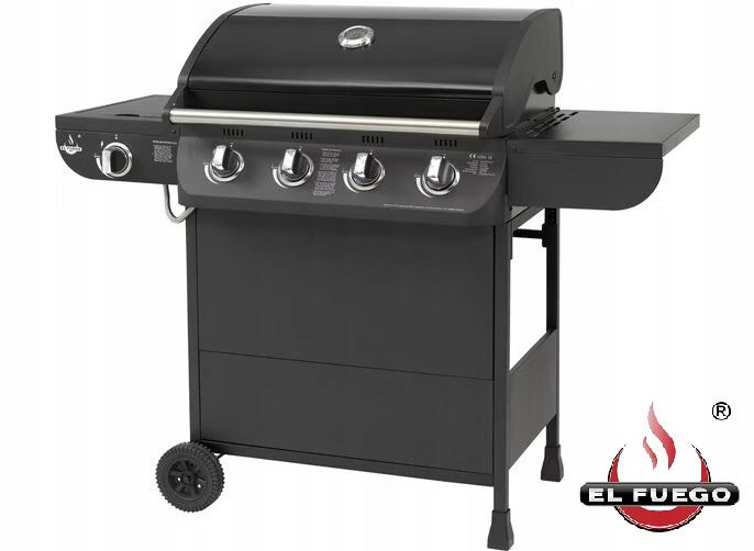 Gasgrill COLUMBUS 4+1 130x58x107 cm Sort