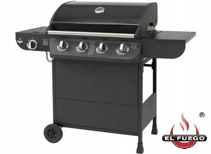 Gasgrill COLUMBUS 4+1 130x58x107 cm Sort