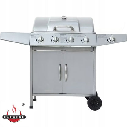 Gasgrill Dayton 12,3 kW 4+1 Paln. Sølv