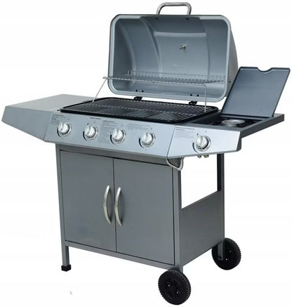 Gasgrill Dayton 12,3 kW 4+1 Paln. Sølv