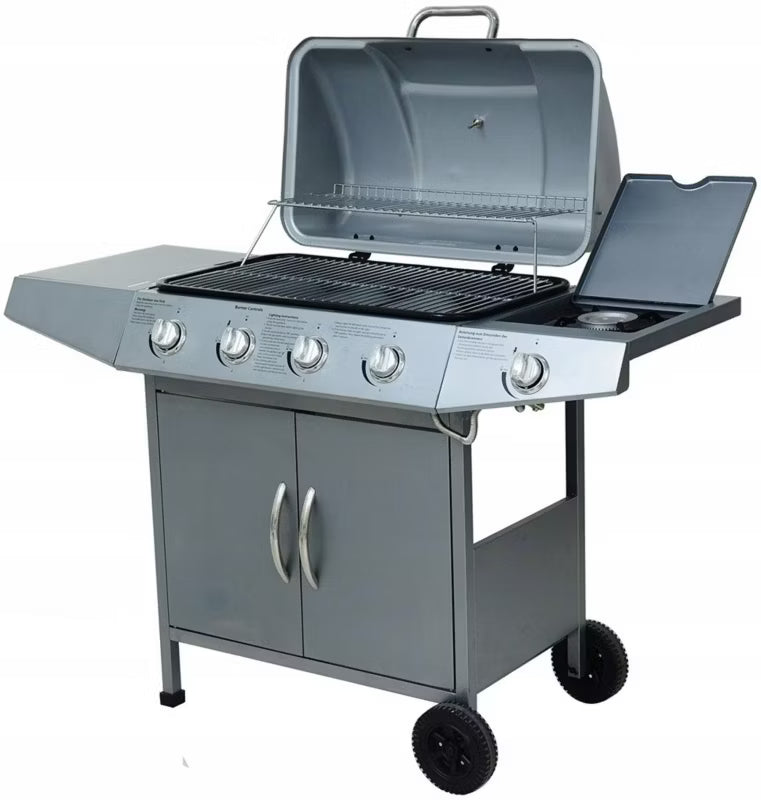 Gasgrill Dayton 12,3 kW 4+1 Paln. Sølv