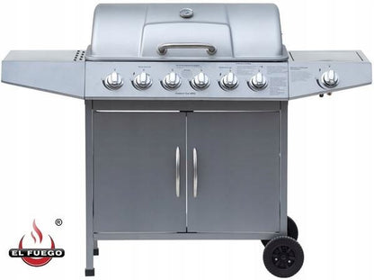 Gasgrill DAYTON 6+1 133x54 cm Sølv
