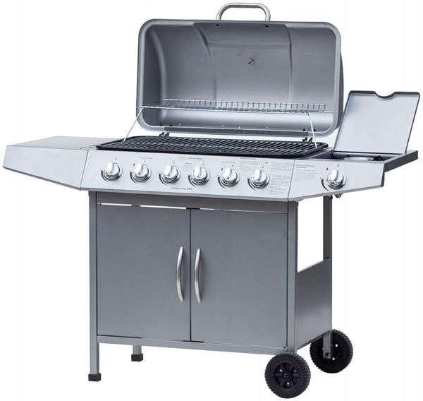 Gasgrill DAYTON 6+1 133x54 cm Sølv
