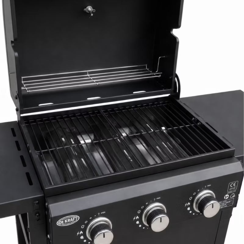 Gasgrill DE-G300-CABRIO 3 Brændere 8,1 kW Sort