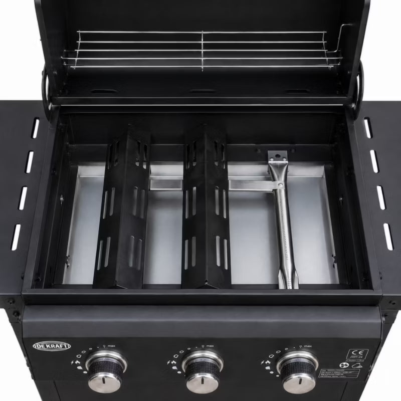 Gasgrill DE-G300-CABRIO 3 Brændere 8,1 kW Sort