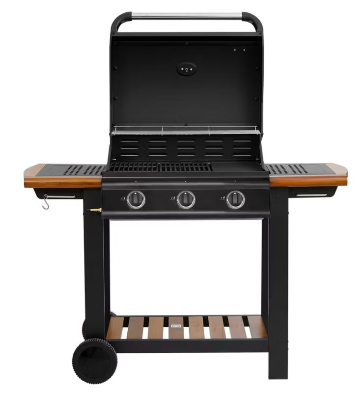 Gasgrill DE-G30D 3 Brændere 130x55 cm Sort