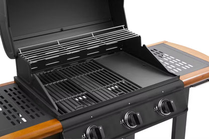 Gasgrill DE-G30D 3 Brændere 130x55 cm Sort