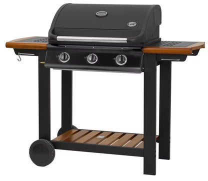 Gasgrill DE-G30D 3 Brændere 130x55 cm Sort