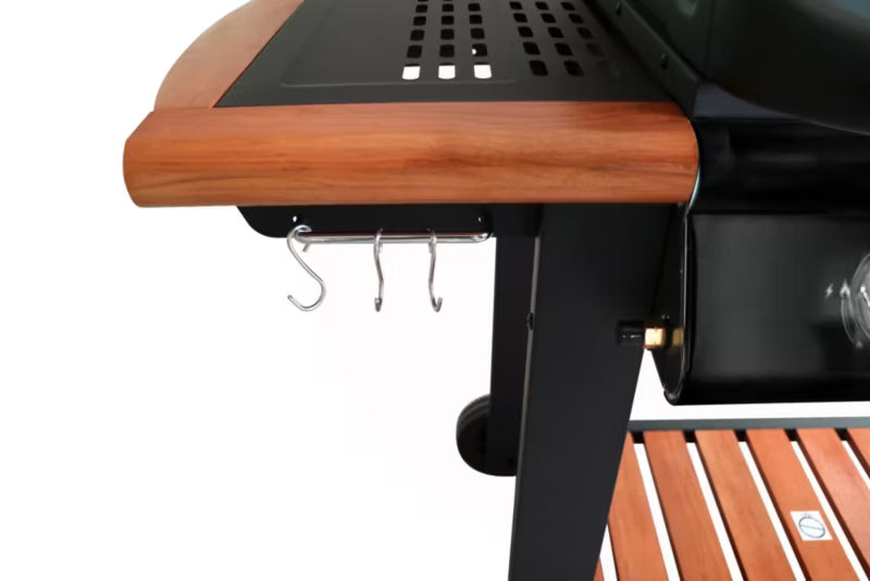 Gasgrill DE-G30D 3 Brændere 130x55 cm Sort