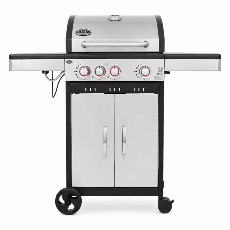 Gasgrill DE-G31 3+1 Brændere Støbejernsrist Rustfrit Stål