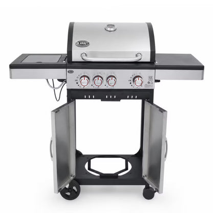 Gasgrill DE-G31 3+1 Brændere Støbejernsrist Rustfrit Stål