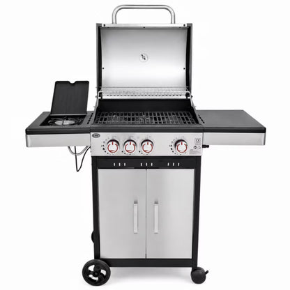Gasgrill DE-G31 3+1 Brændere Støbejernsrist Rustfrit Stål