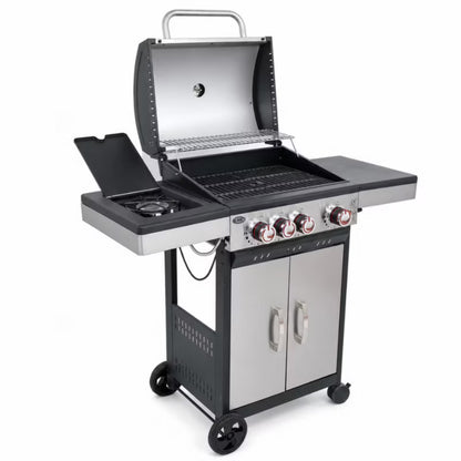 Gasgrill DE-G31 3+1 Brændere Støbejernsrist Rustfrit Stål