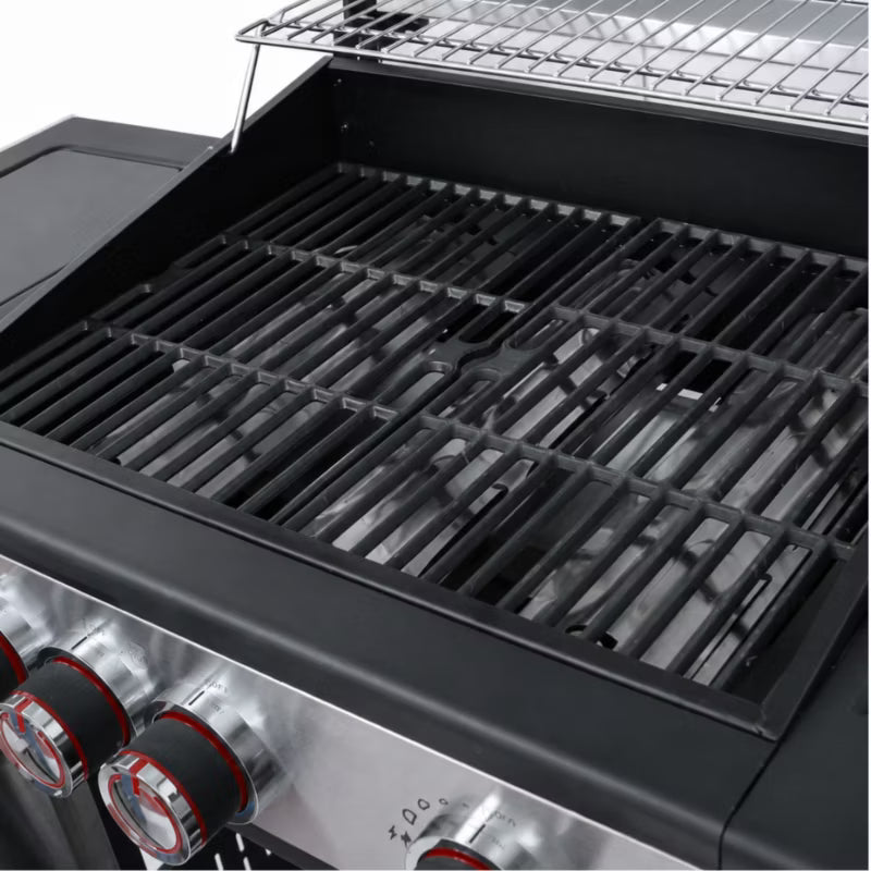 Gasgrill DE-G31 3+1 Brændere Støbejernsrist Rustfrit Stål