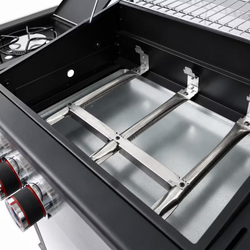 Gasgrill DE-G31 3+1 Brændere Støbejernsrist Rustfrit Stål