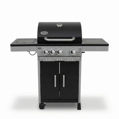Gasgrill DE-G31 3+1 Brændere Støbejernsrist Sort