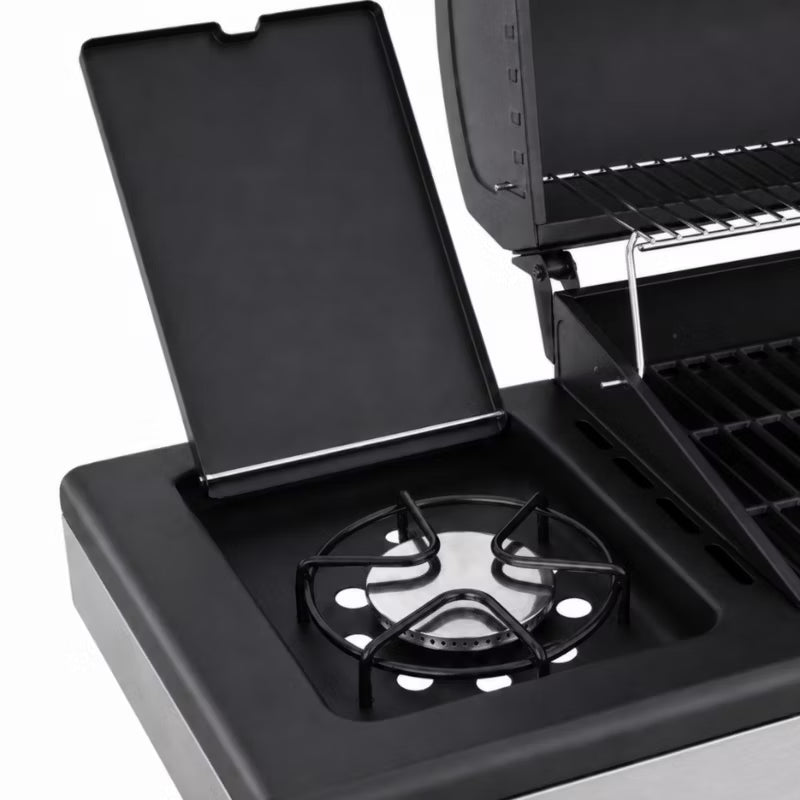 Gasgrill DE-G31 3+1 Brændere Støbejernsrist Sort