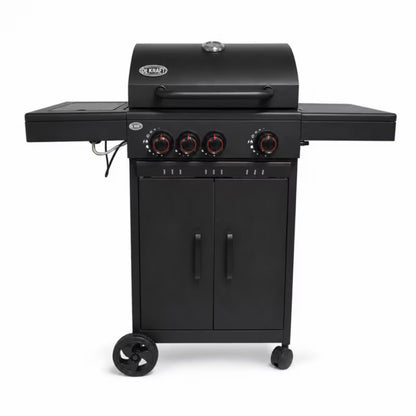 Gasgrill DE-G31 3+1 Brændere Sort Støbejernsrist
