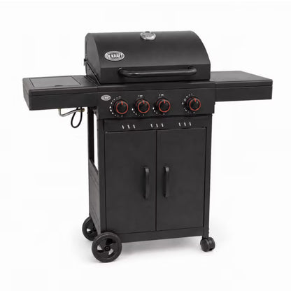 Gasgrill DE-G31 3+1 Brændere Sort Støbejernsrist